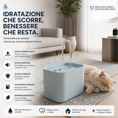 FonteViva™ - Il modo naturale per far bere di più il tuo gatto.🐾